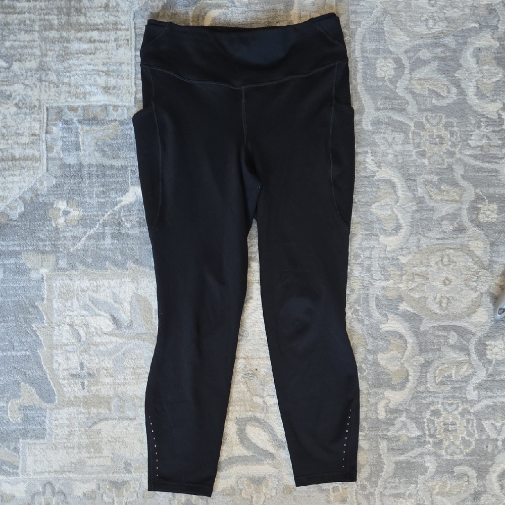 Lululemon Black Activewear Set Size 10 Fleece Leggings Longline Bra Jacket - Picture 5 of 6